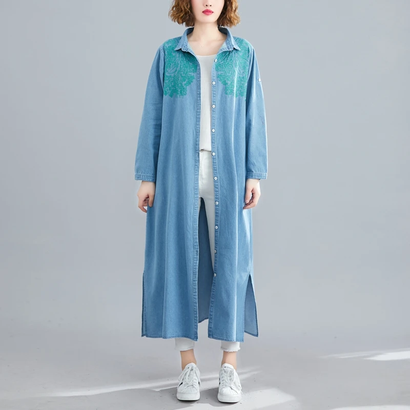 

COIGARSAM Casual Women dress Open Stitch Dresses Light Dark Blue 9360