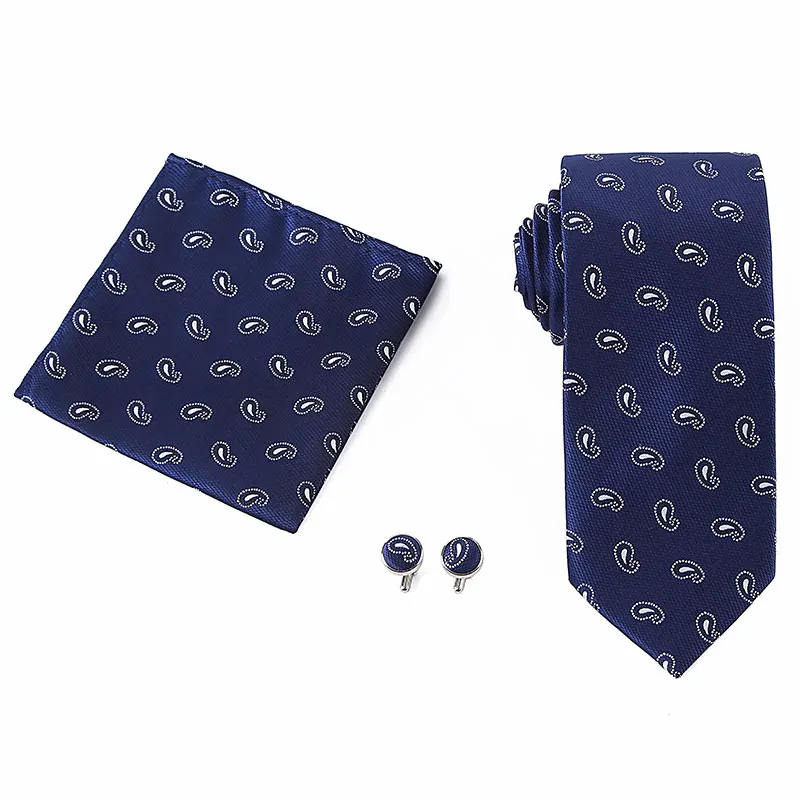 YISHLINE NECK TIE &amp HANDKERCHIEF CUFFLINK SET PLAID STRIPED FLORAL JACQUARD TIES POCKET SQUARE FOR MAN WEDDING BRIDEGROOM | Аксессуары