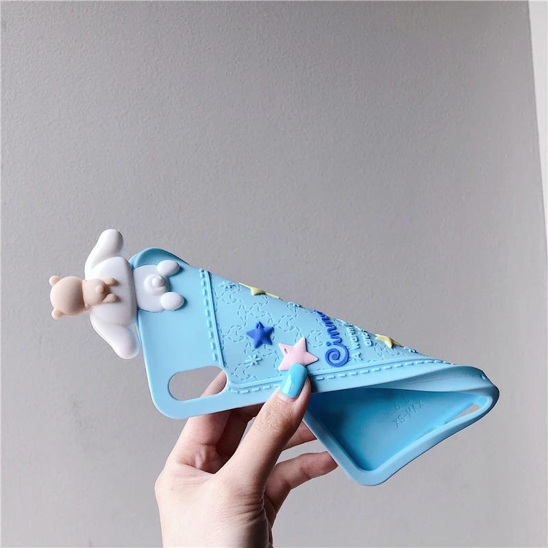 Милый мультяшный пентаграмма с большими ушками собачий силиконовый чехол для