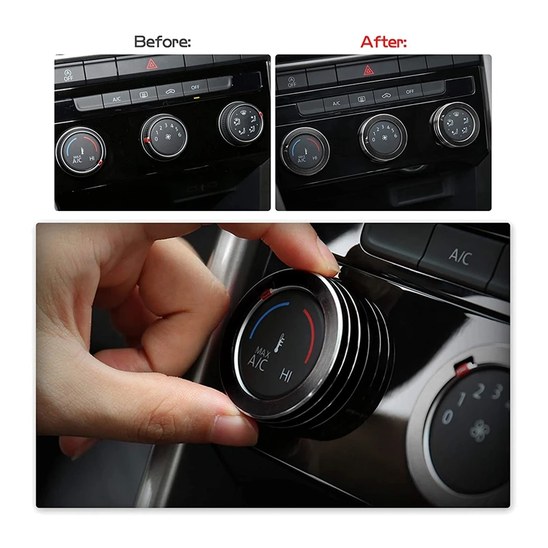 Car Aluminum Alloy Audio Air Conditioner Knob Switch Button Cover Decoration for Golf 7 MK7 2016-2019 | Автомобили и мотоциклы