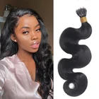 Нано-кольца для наращивания волос с микрозвеньями, волнистые волосы натурального коричневого цвета, бразильские волосы для наращивания без повреждений, 8 дюймов-30 дюймов