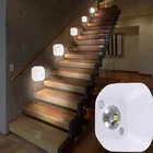 Мини датчик движения ночник беспроводной светодиодный светильник шкаф лестница лампа магнит безопасный коридор ванная комната спальня кухня шкаф светильник s