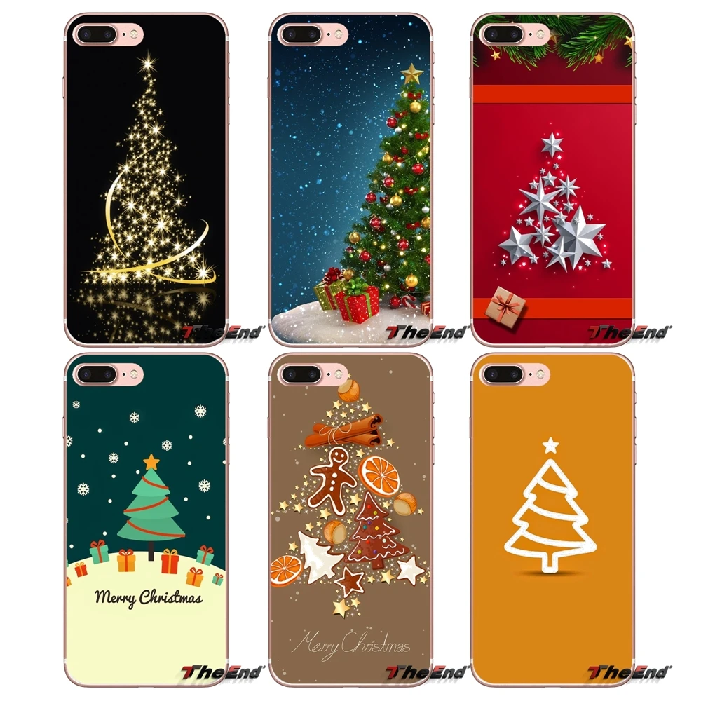 Для iPhone X 4 4S 5 5S 5C SE 6 6S 7 8 плюс samsung Galaxy J1 J3 J5 J7 A3 A5 2016 2017 Рождественская елка мягкий