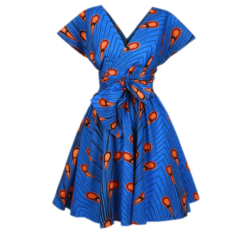 Африканские платья Дашики для женщин базин богатый 2019 сексуальные бандажные с