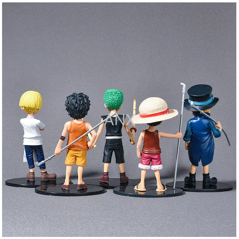 

5pcs/set Anime Figure childhood luffy figure Sabo Ace Sanji Zoro Model Toys 14cm PVC action figure model toy gift for children