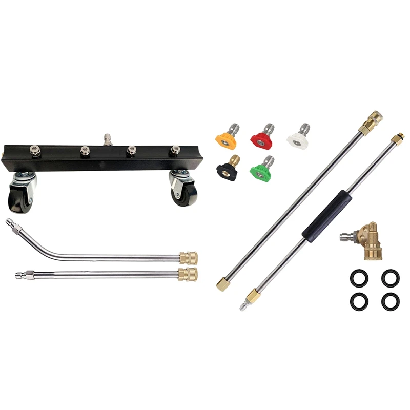 Pressure Washer Extension Spray Wand with 13 Inch Pressure Washer Undercarriage Cleaner