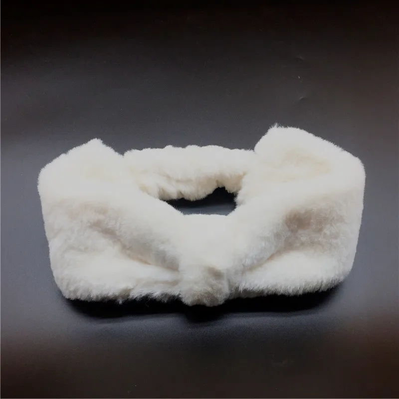 Женская однотонная повязка на голову из искусственного меха пушистые головные