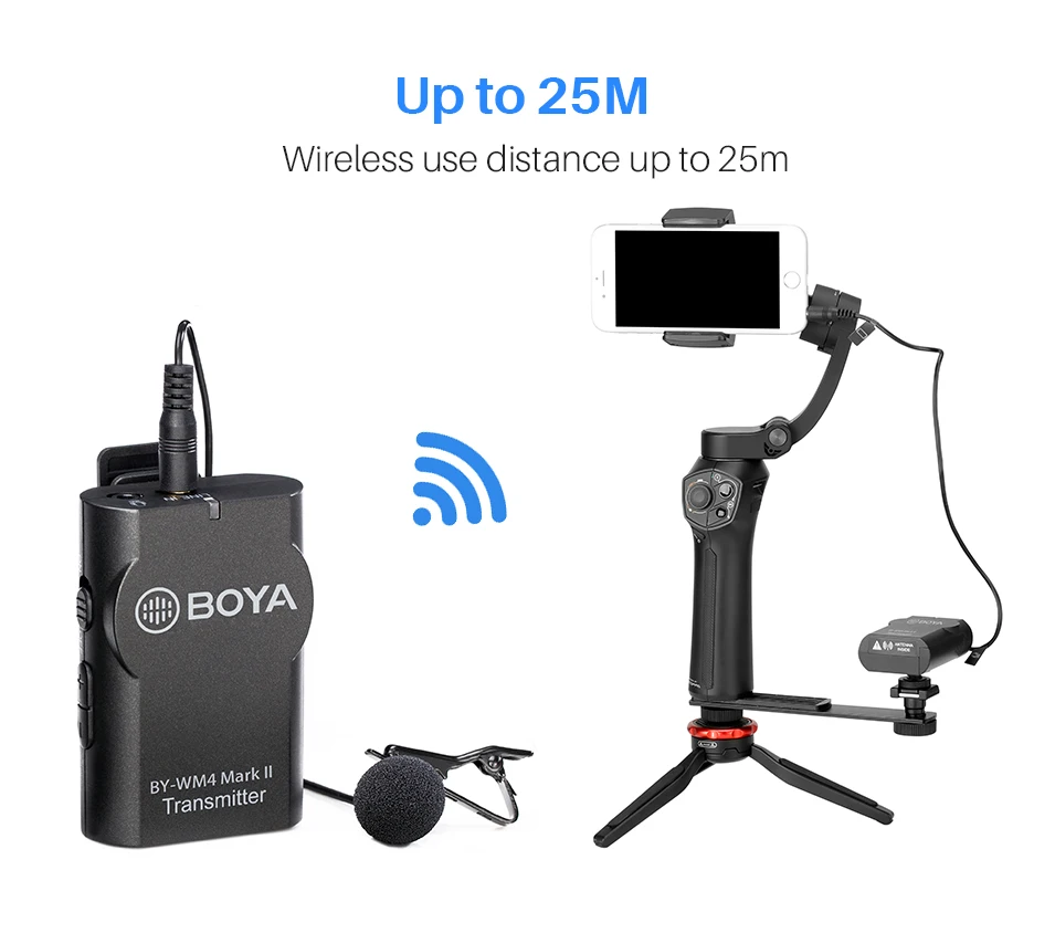Boya BY-WM4 Pro/BY-WM4 Mark II беспроводные ПЕТЛИЧНЫЕ Микрофон Студийный конденсаторный лацкан микрофон для интервью для iPhone Canon камеры Nikon
