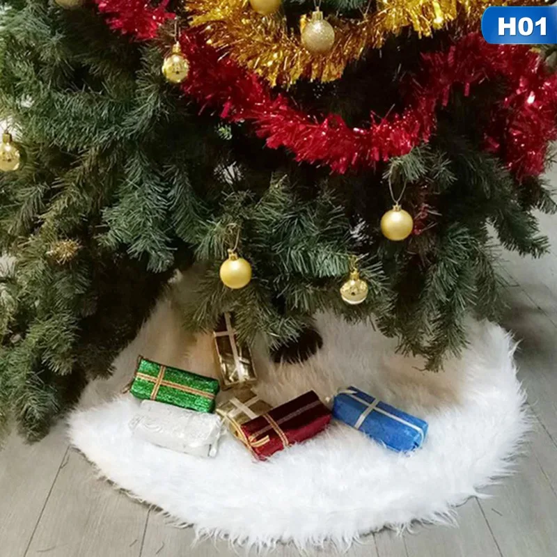 78/90/122 см Плюшевые коврик под рождественскую елку искусственный мех белый снег рождественская юбка для елки рождественские для праздников и вечеринок украшения
