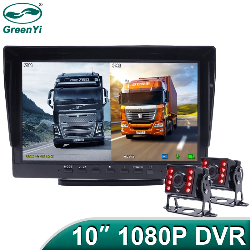 GreenYi 10 &quotаналоговая камера высокого разрешения 1080P Запись DVR ИК заднего вида
