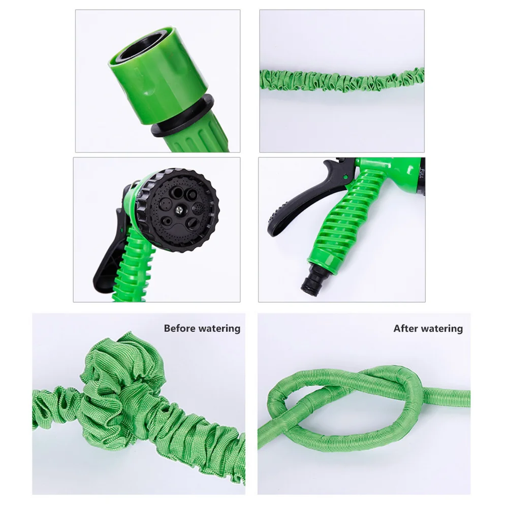 

Magic 3 Times Adjustable Telescopic Garden Water Pipe Conduit Hose Multi-Function Car High-Pressure Wash Water Gun Watering Set