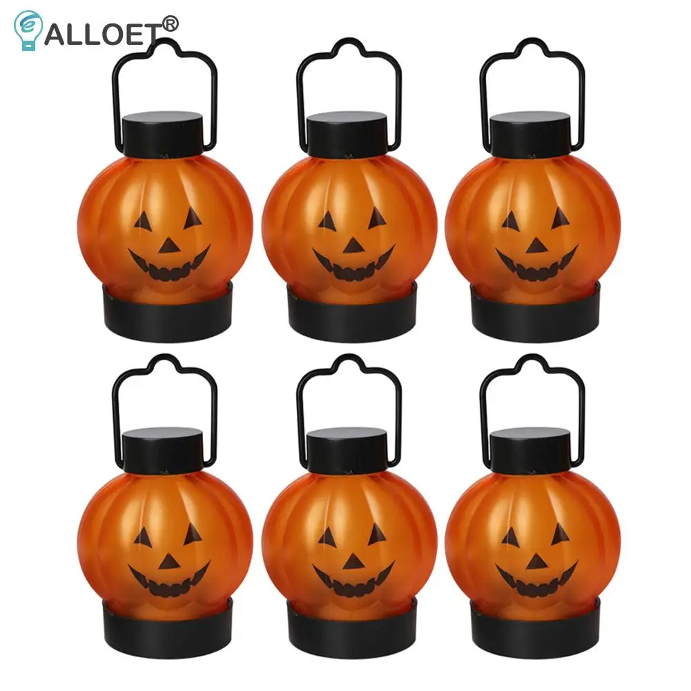 

6pcs LED Skull Pumpkin Lantern Light Halloween Decorative Lamp Ornament for Home Festival Party Atmosphere Decoration