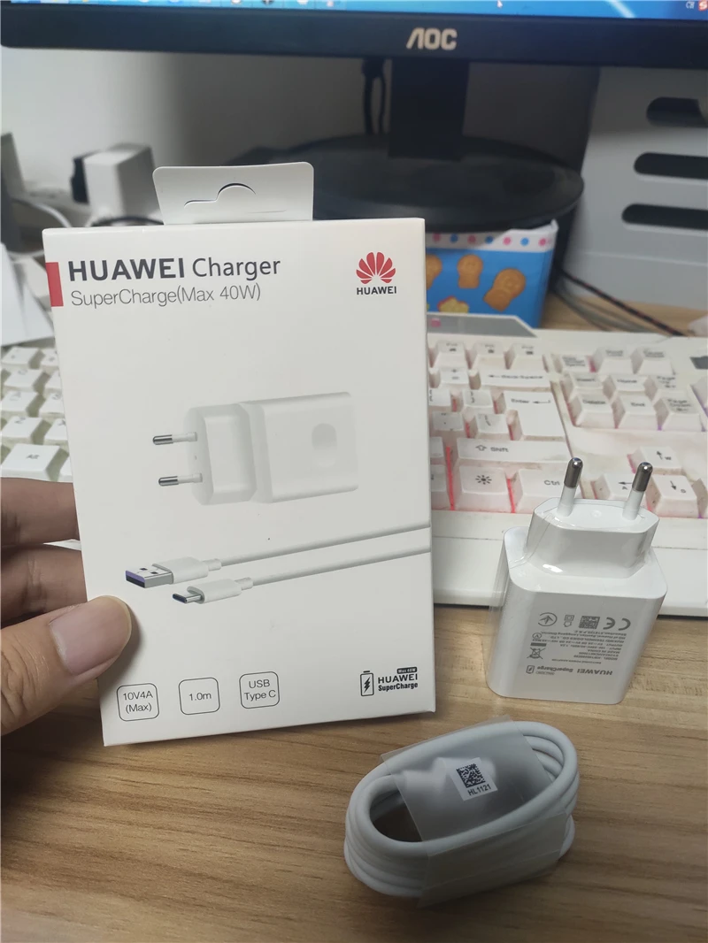 Оригинальное быстрое зарядное устройство Huawei 4 5 в А 22 Вт 40 для P20 Pro P30 P40 Lite Mate 10 20 30