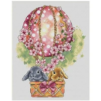 rabbit and hot air balloon patterns counted 11ct 14ct 18ct cross stitch sets diy chinese cross stitch kits embroidery needlework