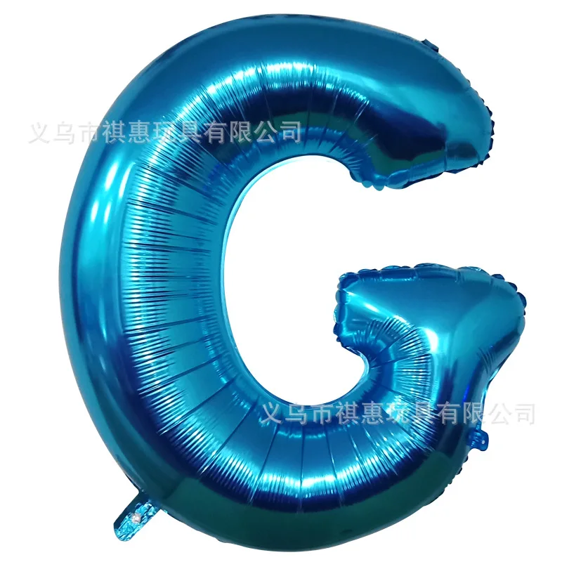 40 inch Blue aluminum film letter balloon Aluminum foil birthday Party wedding supplies Decorative photography props balloon - Цвет: G