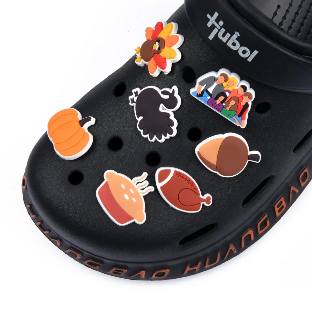 New Arrival 1Pcs Turkey Pumpkin Cat Family Shoes Charms Accessories Decorations Fit Women Croc JIBZ Kids Xmas Party Gifts | Обувь