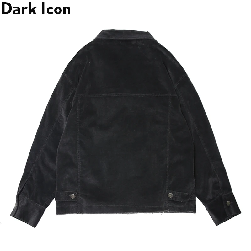 Темный значок Вельветовая куртка мужская с отложным воротником простая 2019