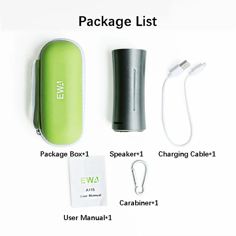 

EWA A115 Big Power Portable Bluetooth Speaker Wireless Metal Subwoofer Music Boombox Player 105h Play Time TWS Computer Speakers