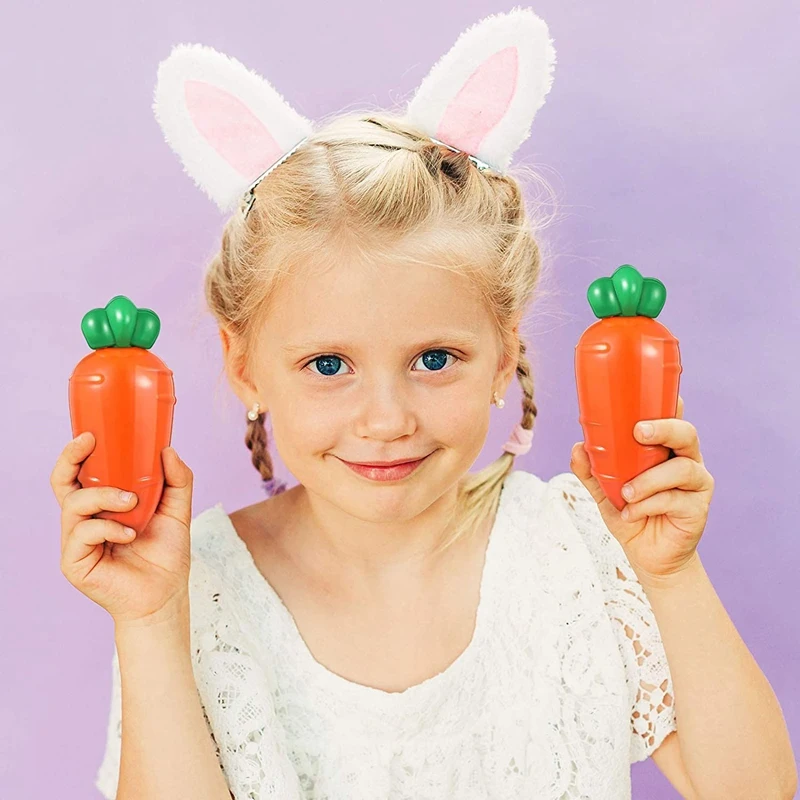 12 шт. в упаковке Пластик морковь контейнеры для сюрприз пасхальные игрушки