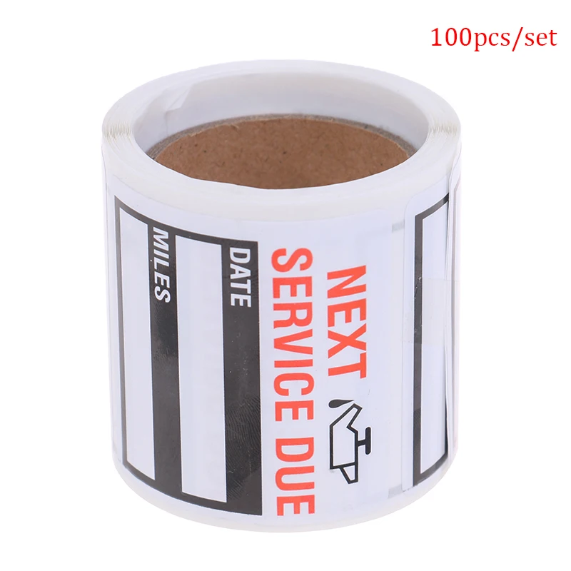 

100 sheets / roll Transparent Oil Change Sticker Reminder Sticker Special Design Small Size