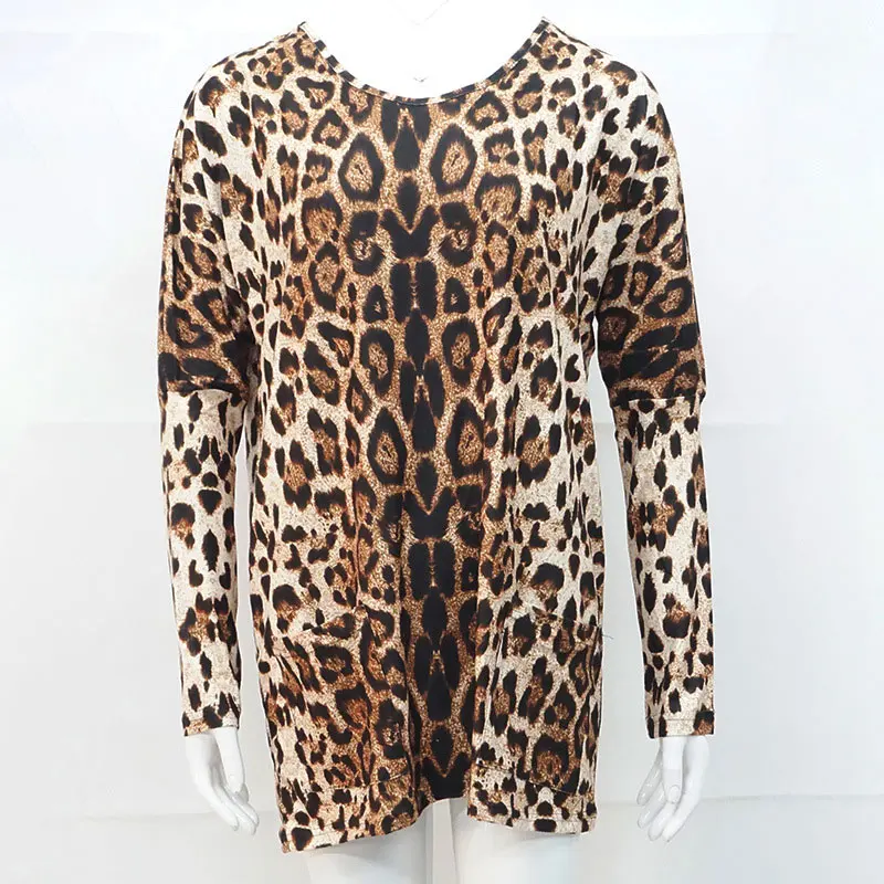 Женская футболка с леопардовым принтом винтажная Туника большого размера плюс 5XL