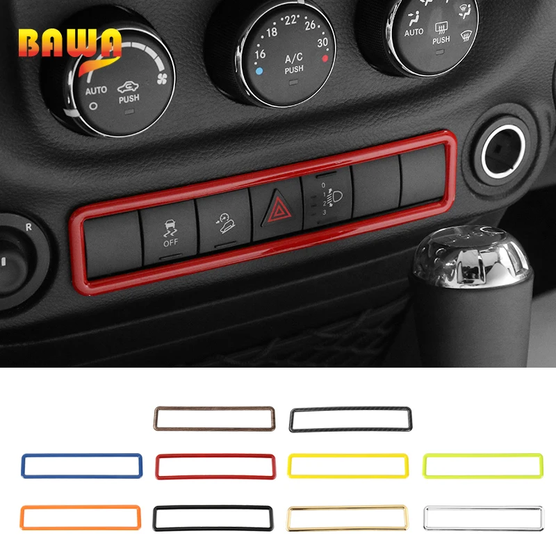 

BAWA Emergency Light Button Frame Sticker for Jeep Wrangler JK 2011-2017 Light Switch Decoration Stickers for Jeep Wrangler jk