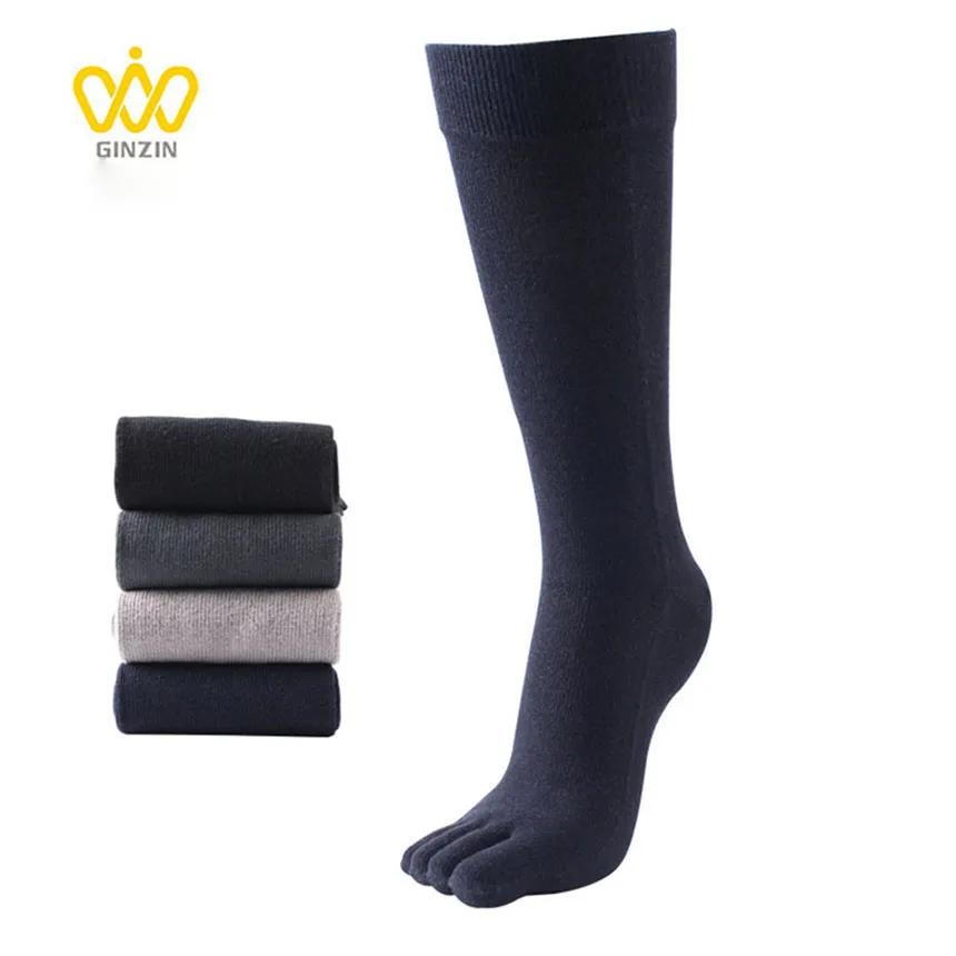 Качественные весенне летние хлопковые дышащие мужские носки с пятью пальцами