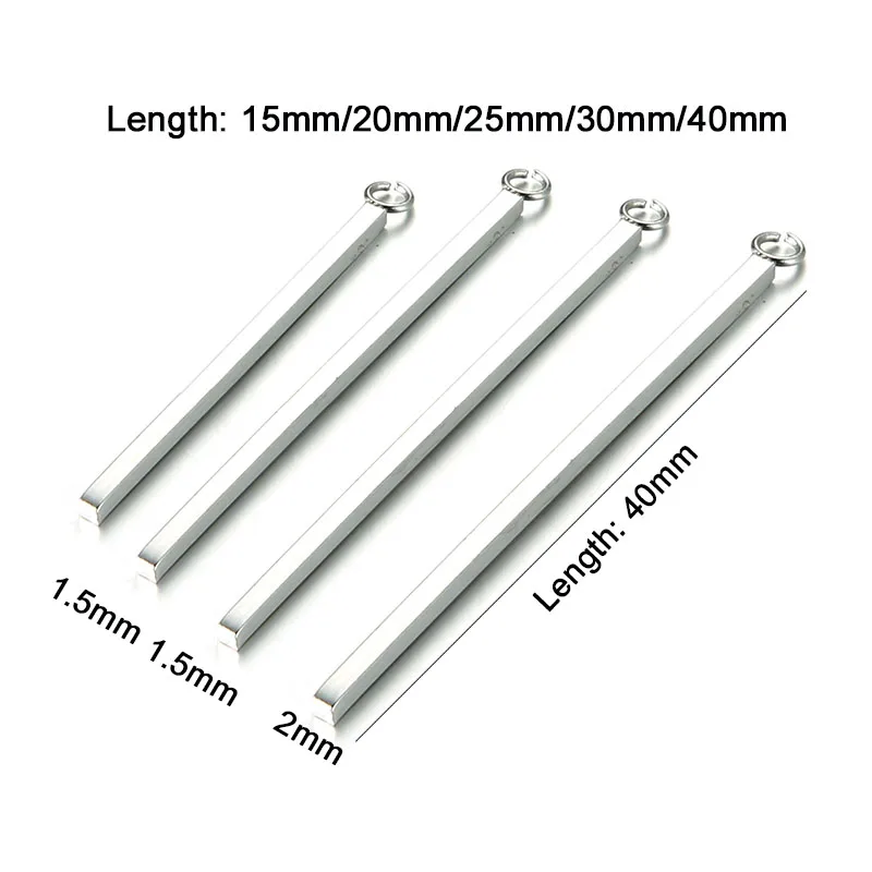 10 шт./лот Нержавеющая сталь прямоугольные длинные квадратные Подвески брусочки