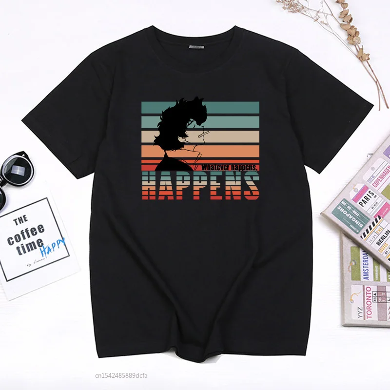 

Stripe Shadow Spike Spiegel T-shirt Vintage Anime Cowboy Bebop Reminiscence T Shirt Casual Clothes Camisetas