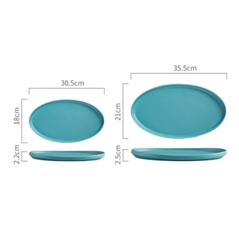 Скандинавская твердая овальная керамическая тарелка на пару для рыбы матовая