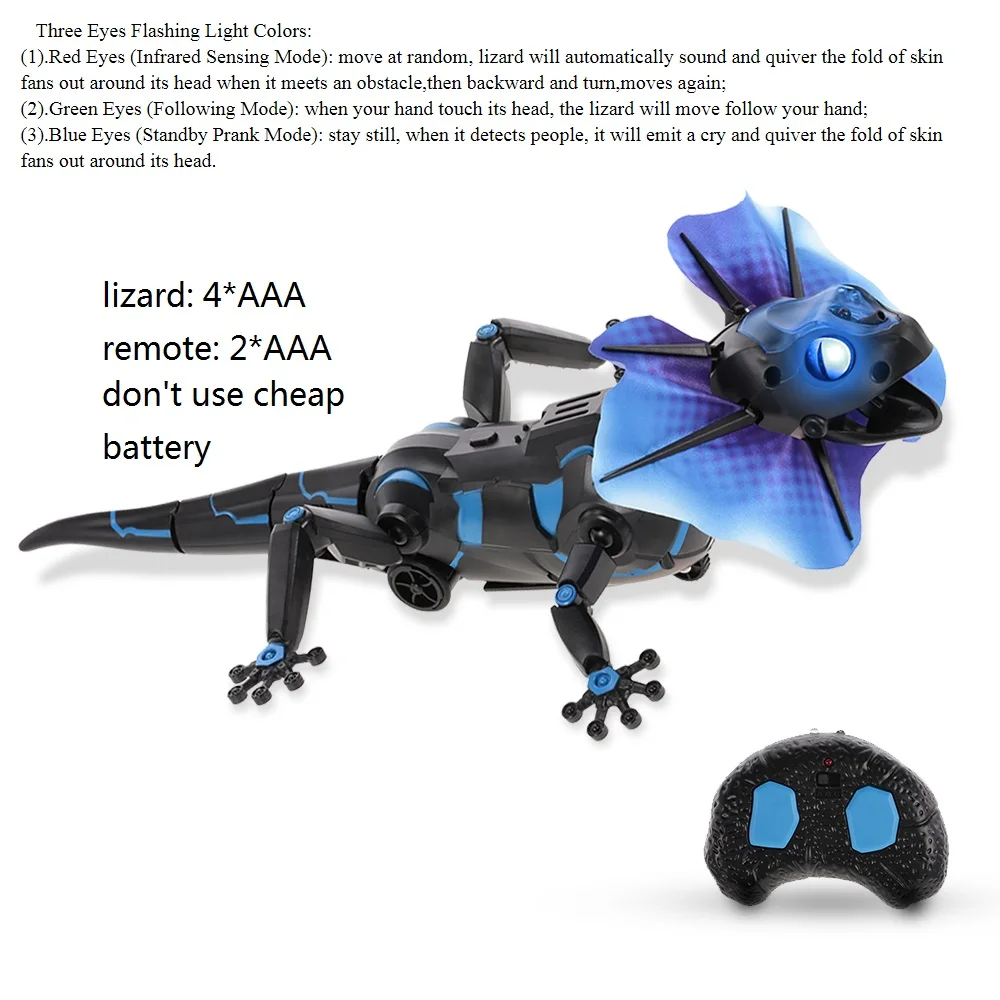 3 mode Lizard RC Паук глаз Блеск Хэллоуин моделирование страшный плюшевый жуткий Тарантул пульт дистанционного управления хитрый таракан мягкая шалость ящерица детская игрушка - Цвет: 3 mode Lizard