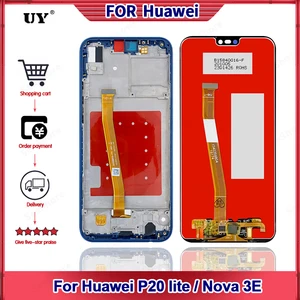 original ips display for huawei p20 lite display touch screen for nova 3e lcd display ane lx1lx3 replacement parts with frame free global shipping