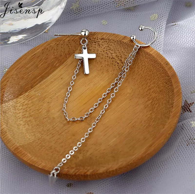 Женские Геометрические серьги гвоздики Jisensp KPOP в Корейском стиле длинные висячие