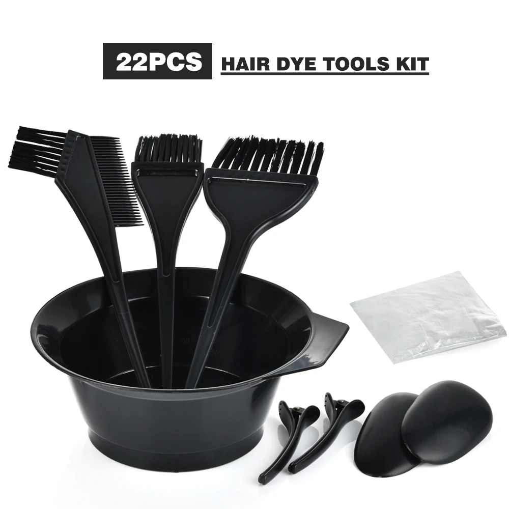 20 шт./компл. краска для волос набор смешивания цветов миска расческа кисти