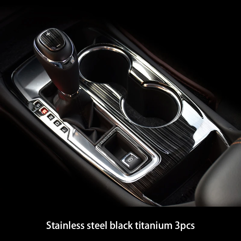 stainless black 3pcs Внутренняя модификация Специальная нержавеющая сталь центральный контроль переключения передач для Chevrolet Equinox - Цвет: stainless black 3pcs