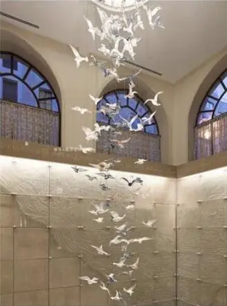 

Птица птица Чайка продажа офисный песочный стол гостиница лобби дуплексная лестница торговый центр Атриум подвесные светильники