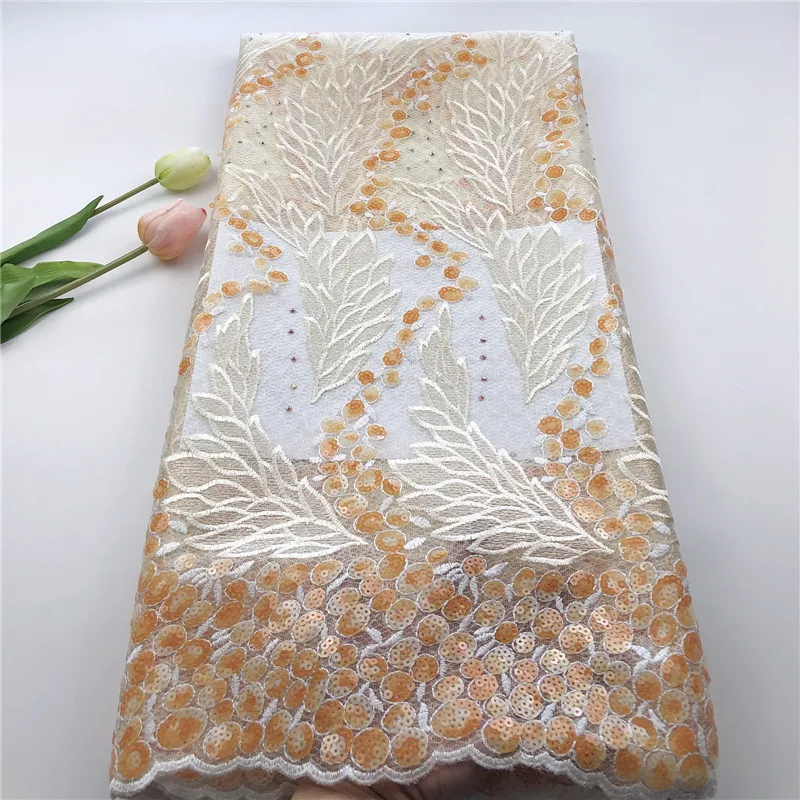 

African Swiss Voile Lace Fabric High Quality Green Sequins Embroidered Nigeria Lace Fabric High Quality French Mesh Lace Fabric