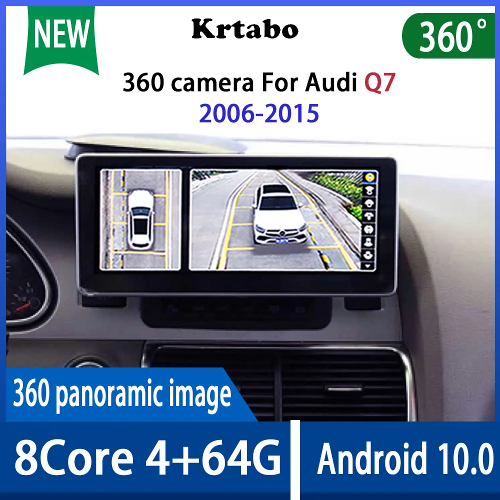

Krtabo автомобильный Радио мультимедийный плеер BT WIFI 360 камера для Audi Q7 2006-2015 навигация Android 10 4 + 64G