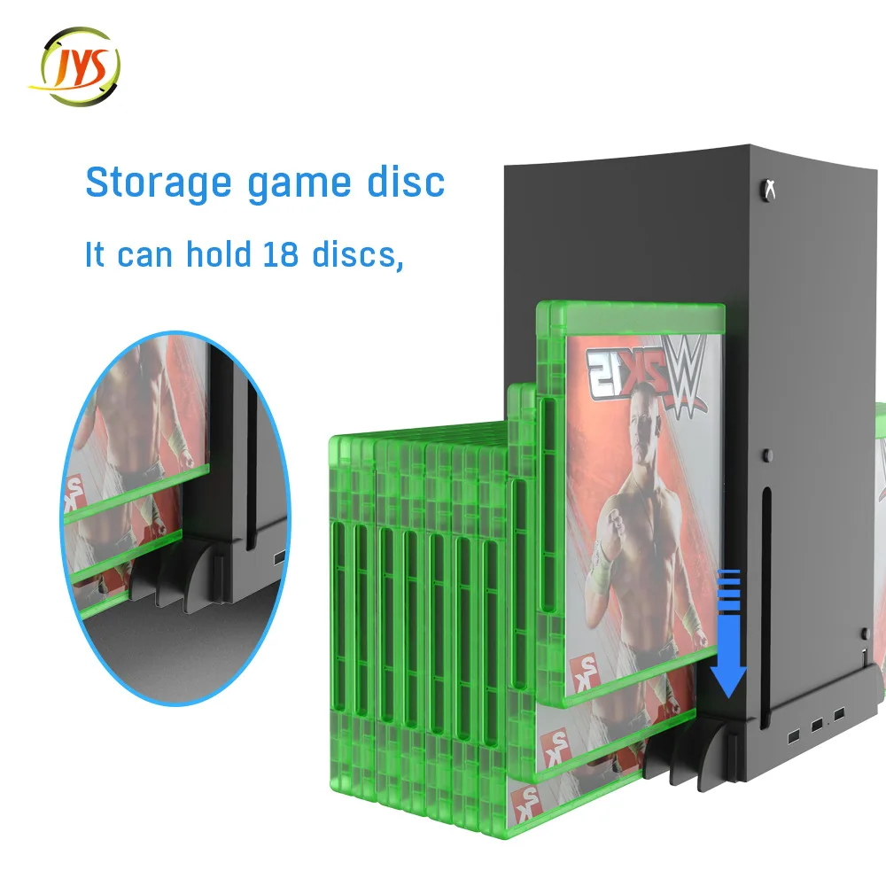 

For Xbox Series X Multi-function Cooling Base Charging Stand With Game Disc Storage Rack 3 SUB HUB XSX Heat Sink Base
