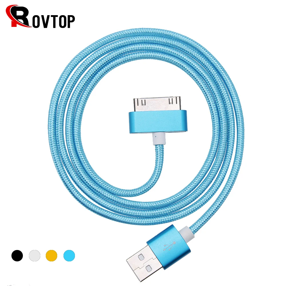 Rovtop 30 Pin USB кабель для IPhone 4s 4 металлическая вилка нейлоновый плетеный провод
