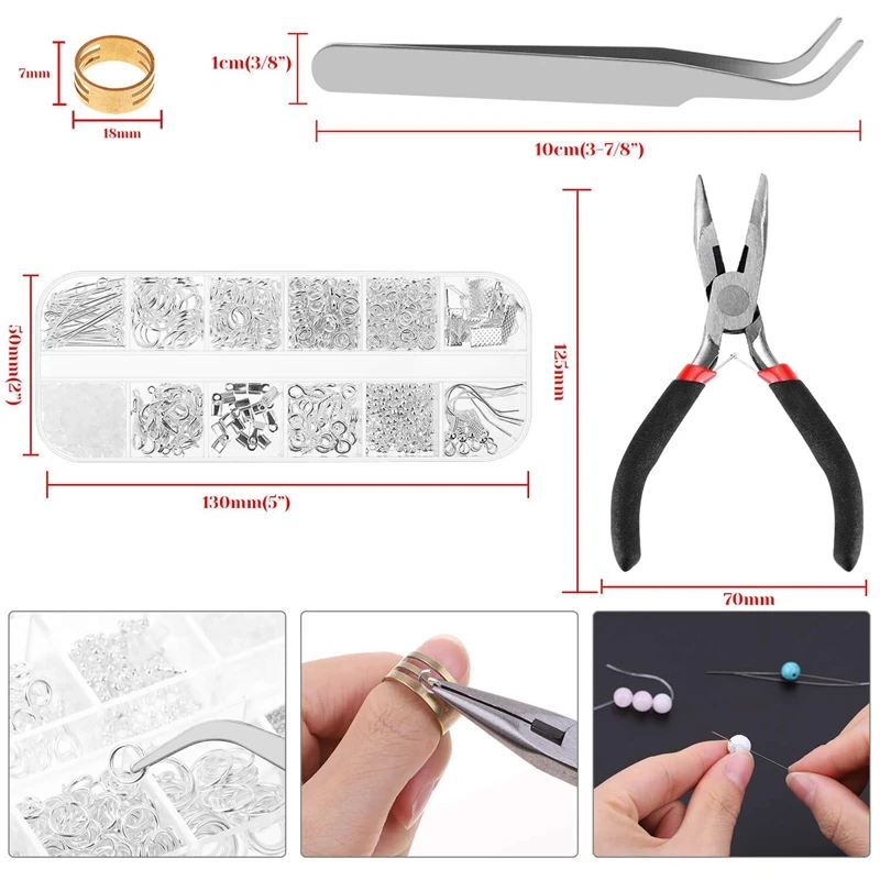 

Jewelry Making Supplies, Jewelry Repair Kit Jewelry Fixing Kit with Jewelry Wire and Findings Tools for Jewelry Making, Jewelry