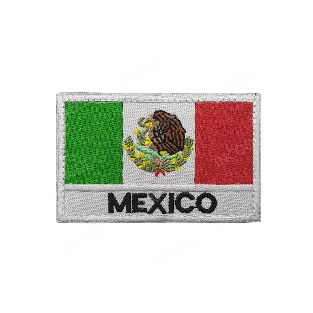Mexico Flag Word Америка Флаги стран Мексика пуерто-Рико Аргентина Соединенные Штаты, Канада Бразилия El Salvador вышитые нашивки значки оптом - Цвет: Mexico Flag Word