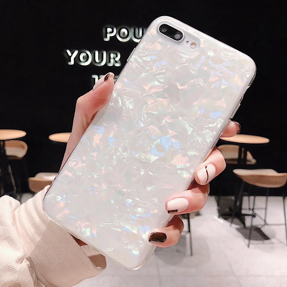 Glossy Marble Shell Soft Silicone Phone Case For Huawei P40 Honor 10 20 V20 V10 8X 9X Mate 30 Pro P20 Lite P30 Cover |