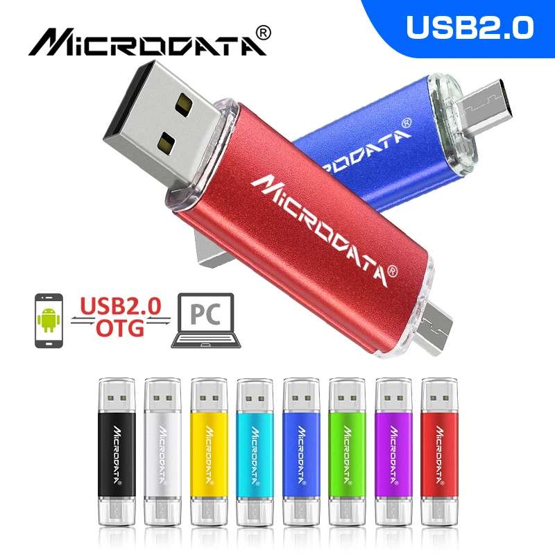 Цветной металлический OTG флеш накопитель 64 ГБ флешка 16 32 usb 128 флешка|USB
