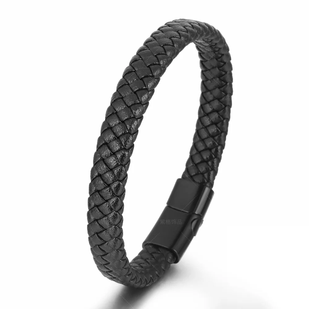 

European And American Hot Selling Trend Retro High-grade Leather Hand Woven Alloy Rope Bracelet For Men