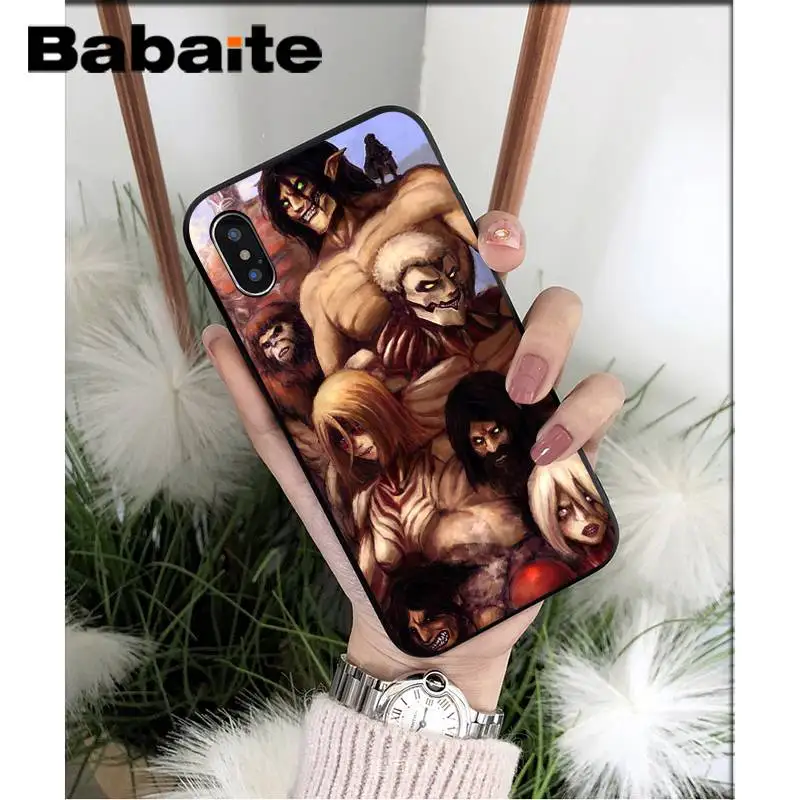A7 Babaite атака на Титанов аниме Япония черный мягкий чехол для телефона iPhone 8 7 6 6S Plus X XS MAX 5 5S SE XR 11 11pro 11promax - Цвет: A7