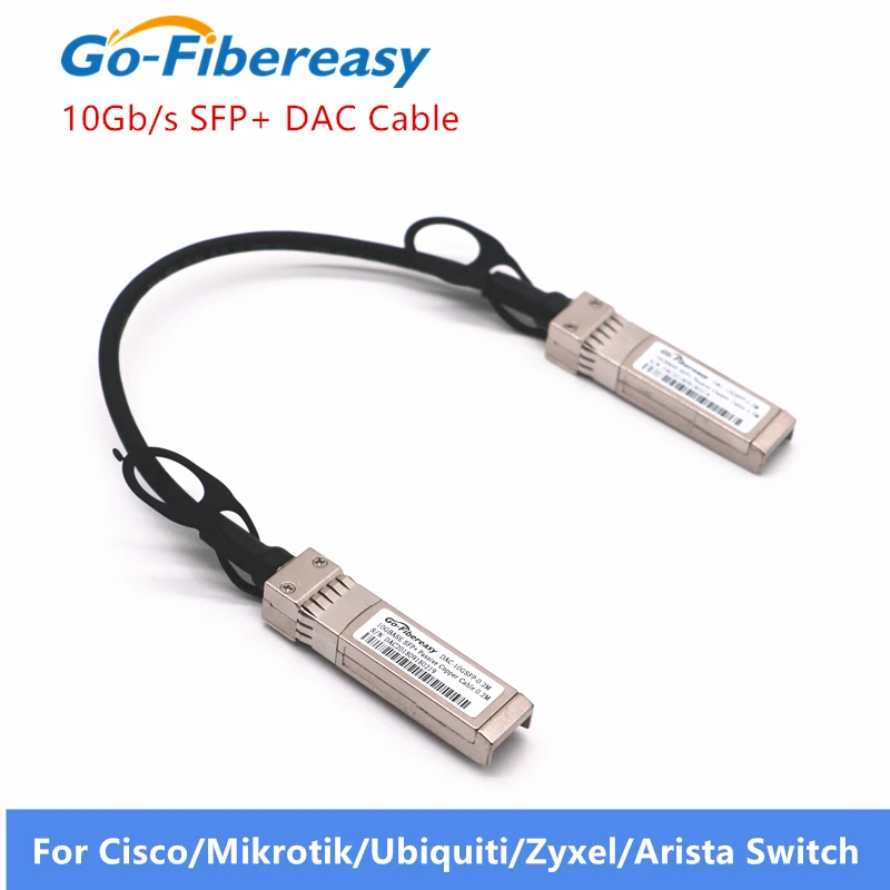 ЦАП кабель 10G SFP+ пассивный прямой медный Twinax кабель 0,2 м 30AWG совместимый для Ubiquiti Mikrotik Zyxel 10G SFP+ DAC кабель