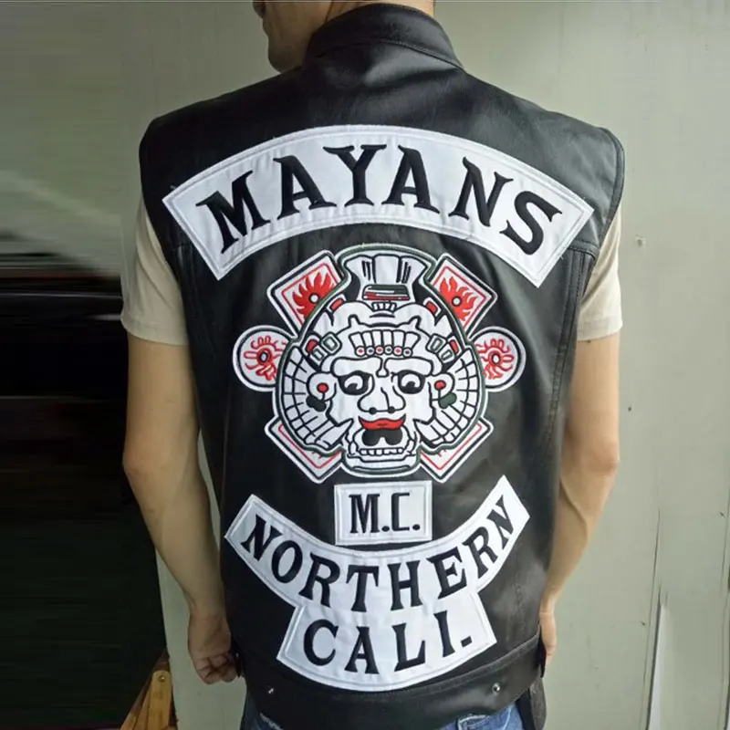 Жилет с вышивкой южные боковые змеи костюм для косплея из кожи рок жилет черный