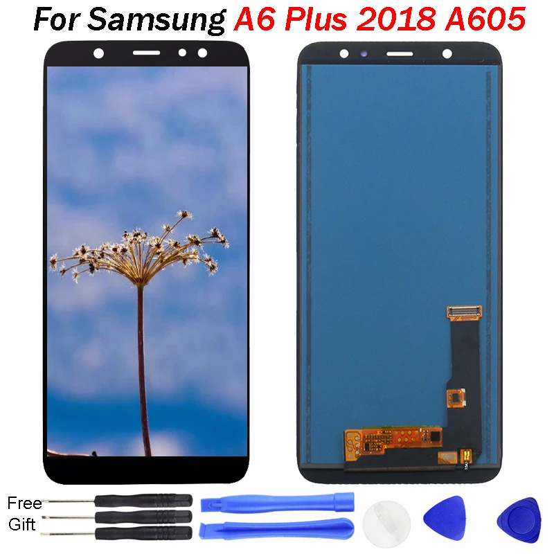 ЖК дисплей для Samsung Galaxy A6 Plus 2018 A605 A605F A605FN A605FD с сенсорным экраном дигитайзер +