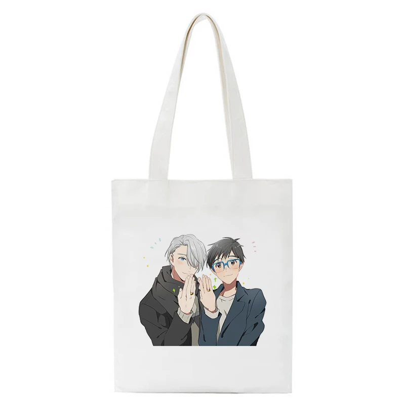 

Yuri on Ice Bl Yaoi Shopping Bag Women Elegant Kawaii Canvas Bag Tote Bag Anime Manga Shopper Handbags female Shoulder Bags